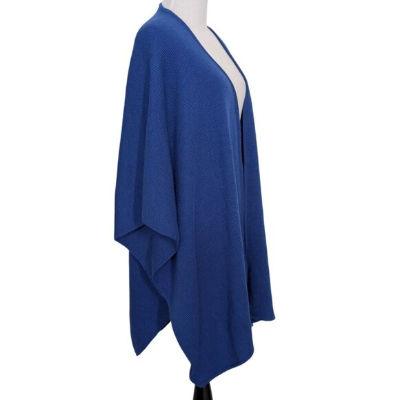 Mama Pacha Baby Alpaca Poncho Womens One Size Blue Peruvian Open Cardigan Wrap - Picture 3 of 5